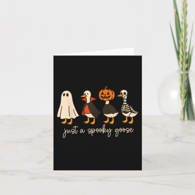 Carte Oie fantôme Halloween Oie Éffrayante Oie Automne S (Devant)