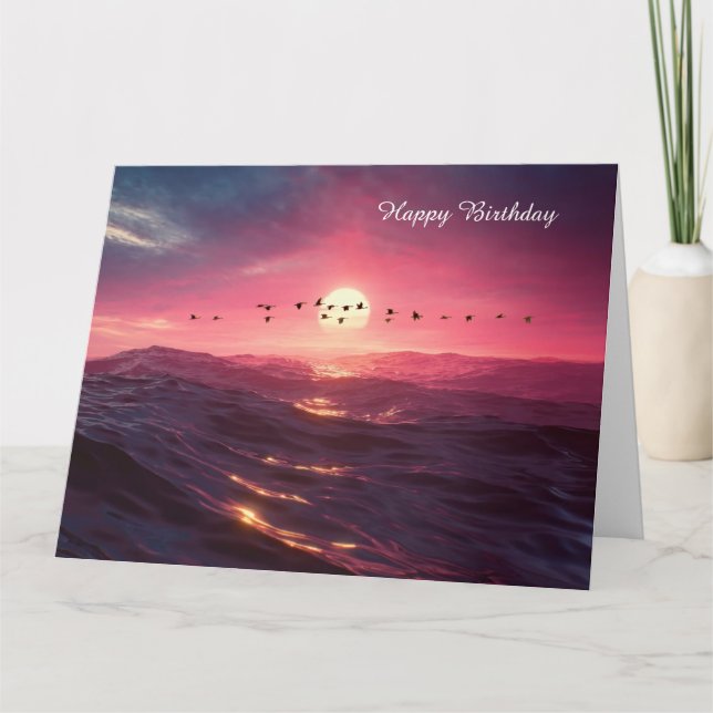 Carte Oies au coucher du soleil (Devant)