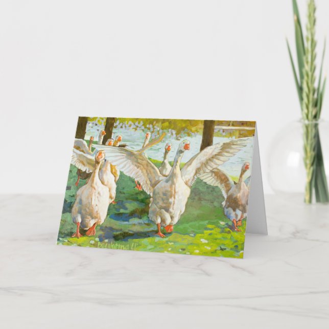 Carte Oies Qui Traversent Le Parc Vert (Devant)