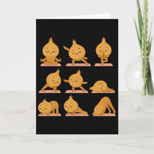 Carte Oignon faisant du yoga vegan kawaii zen méditation