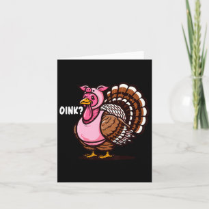 Carte Oink Turkey Thanksgiving Drôle Dans Cochon déguisé