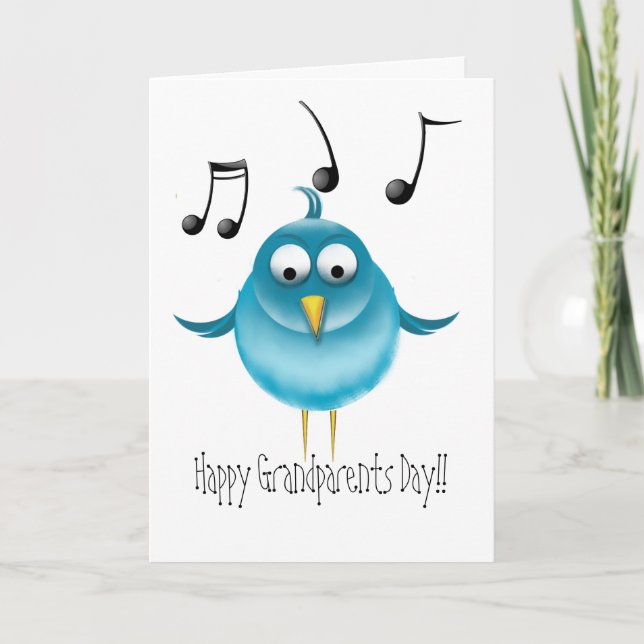 Carte Oiseau bleu heureux de jour de grands-parents (Devant)
