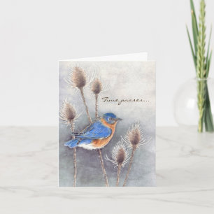 Carte Oiseau bleu la sympathie du temps qui passe