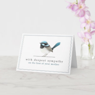 Carte Oiseau Bleu - Perte de mère Simple élégante Sympat
