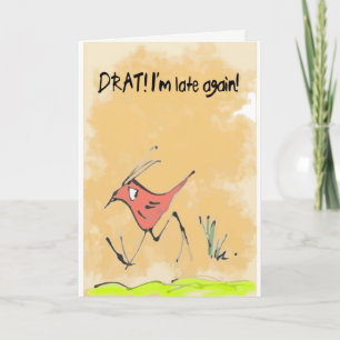 Carte Oiseau d'anniversaire tardif