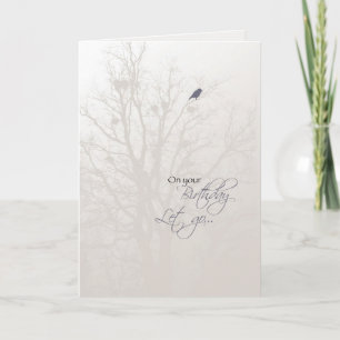 Carte Oiseau dans la récupération des arbres Anniversair