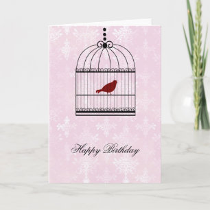 Carte Oiseau dans une cage