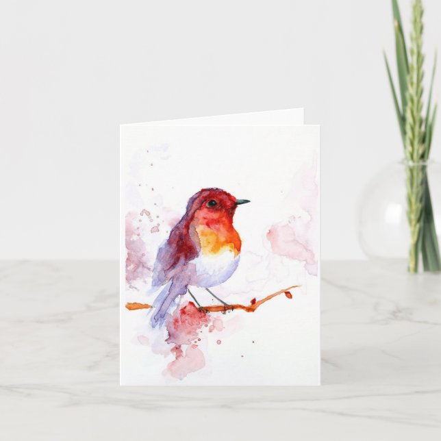 Carte oiseau d'aquarelle (Devant)