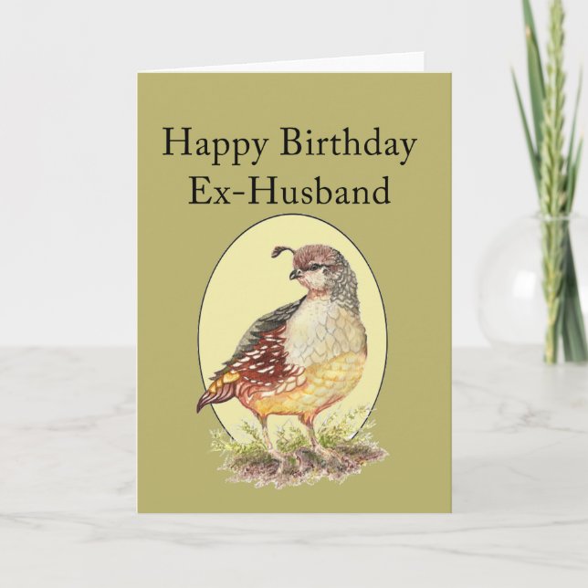 Carte Oiseau de cailles de Californie d'anniversaire (Devant)