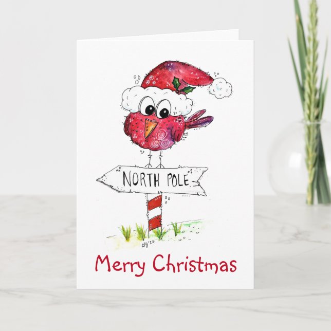 Carte Oiseau de Noël blanc (Devant)