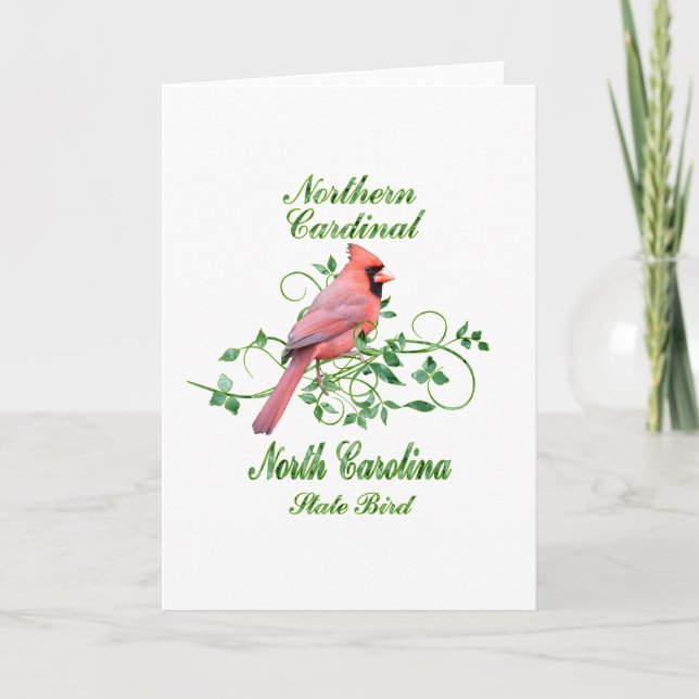 Carte Oiseau d'état cardinal de la Caroline du Nord (Devant)