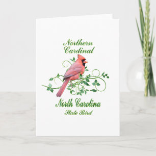Carte Oiseau d'état cardinal de la Caroline du Nord