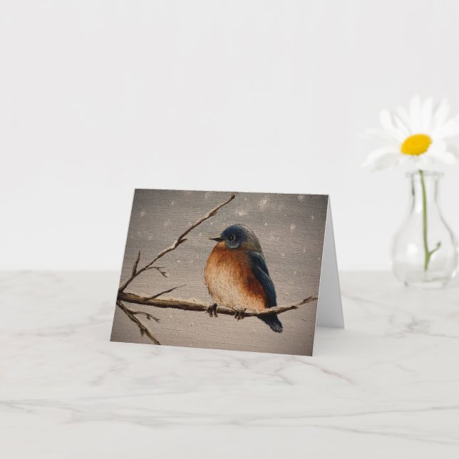 Carte Oiseau d'hiver (Petite plante)