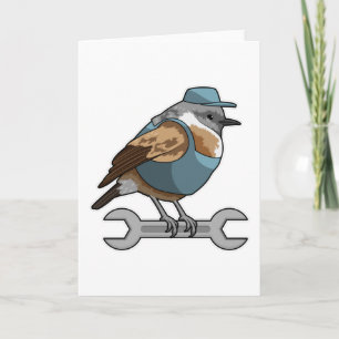 Carte Oiseau en tireur avec clé