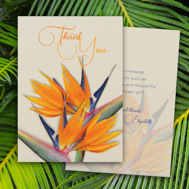 Carte Oiseau hawaïen du paradis Fleurs Merci (Créateur téléchargé)