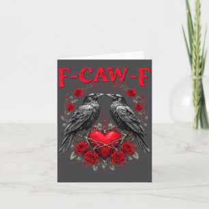 Carte Oiseau noir drôle F-caw-f Anti Saint-Valentin Céli