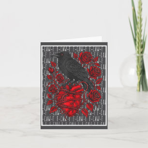Carte Oiseau noir drôle F-caw-f Anti Saint-Valentin Céli