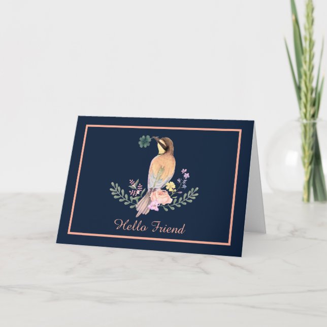 Carte Oiseau pastel  (Devant)