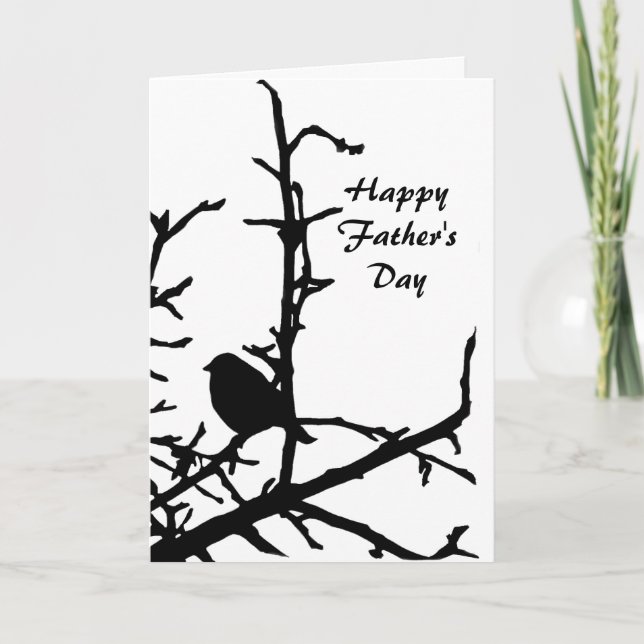 Carte Oiseau une fête des pères de branche (Devant)