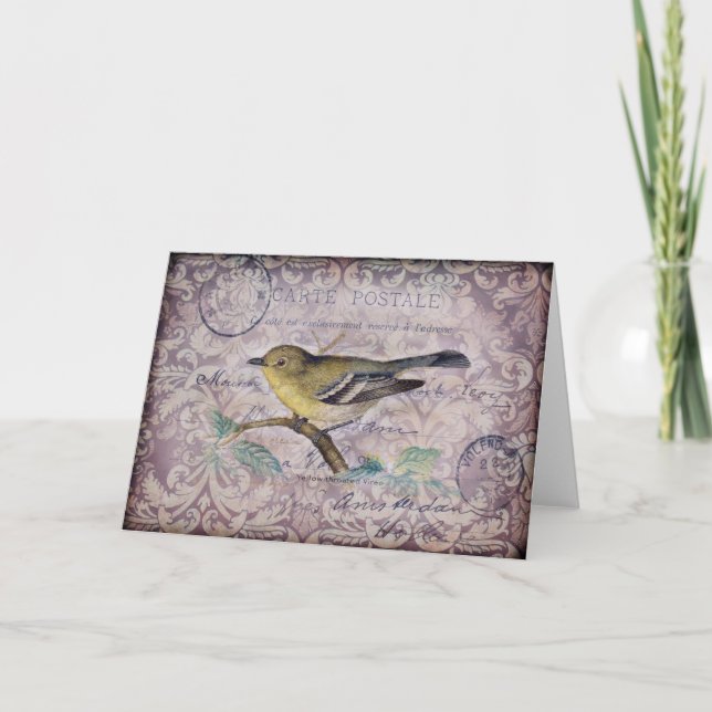 Carte Oiseau vintage (Devant)