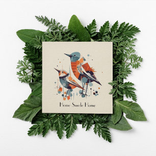 Carte Oiseaux Abstraits scandinaves, personnalisables