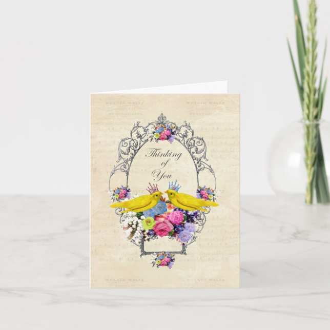 Carte Oiseaux canariens aux Couronnes (Devant)