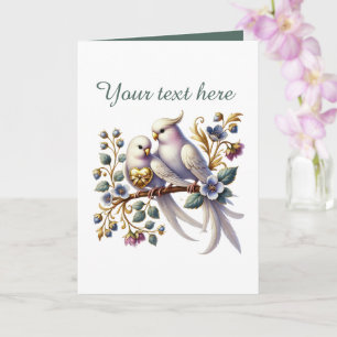 Carte Oiseaux d'amour mignons Mariage ajouter du texte