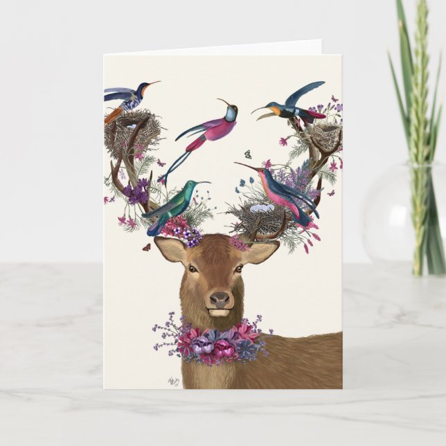 Carte Oiseaux de cerfs, nids d'oiseaux tropicaux (Devant)