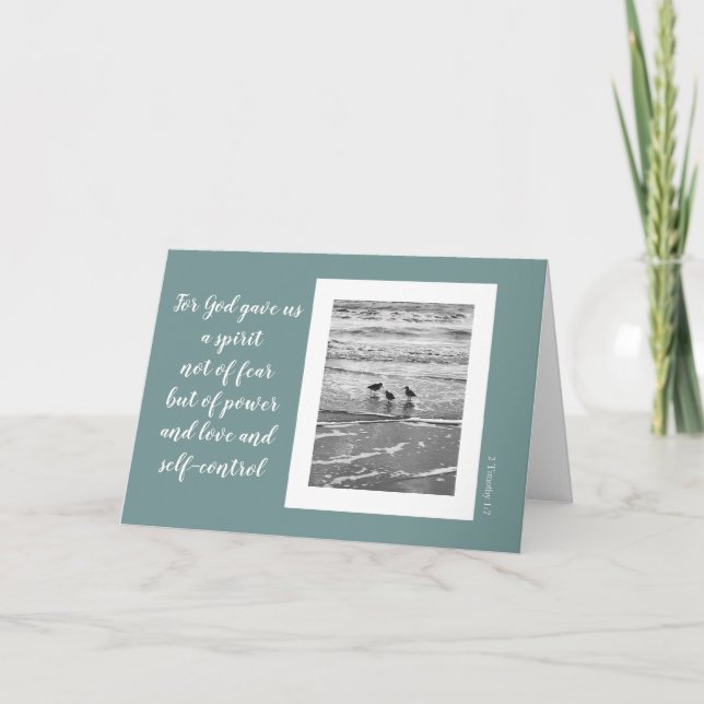 Carte Oiseaux de rivage, verset des écritures de Timothy (Devant)