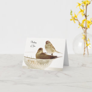 Carte Oiseaux d'une plume - Pensée blanche de votre cart