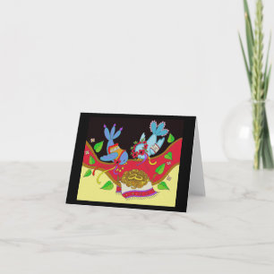 Carte Oiseaux mariages ukrainiens Folk Art