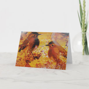 Carte Oiseaux Médias mixtes Anniversaire