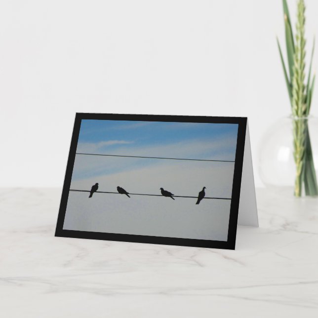 Carte Oiseaux sur un fil (Devant)