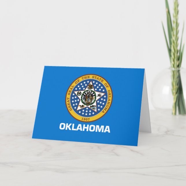 Carte Oklahoman Flag & Seal, Flag of Oklahoma (Devant)