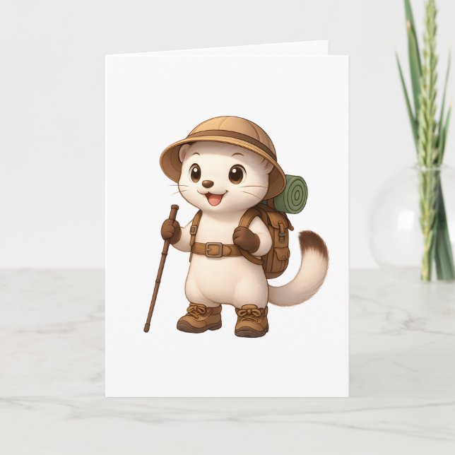 Carte Okojo Adventure Greeting Card – Cute Kawaii Japane (Devant)