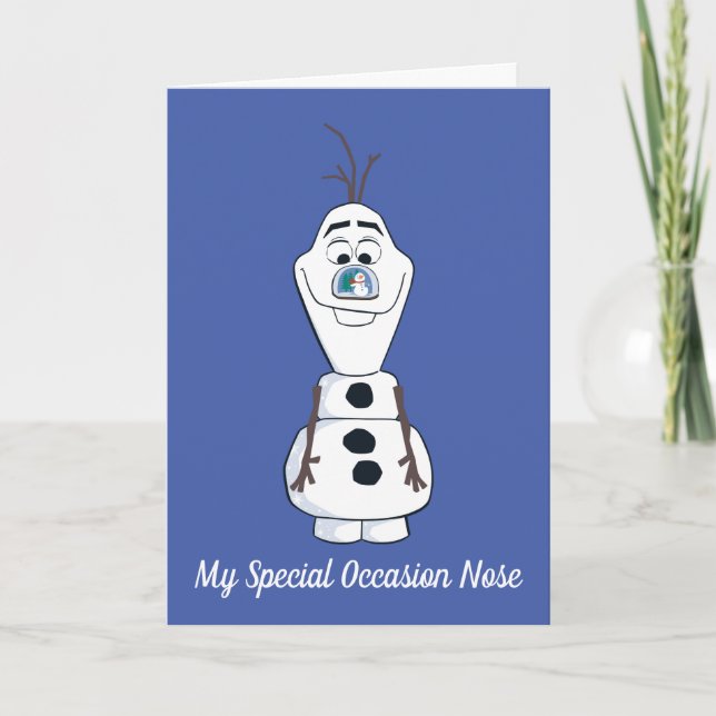 Carte Olaf Avec Nez Snowglobe (Devant)