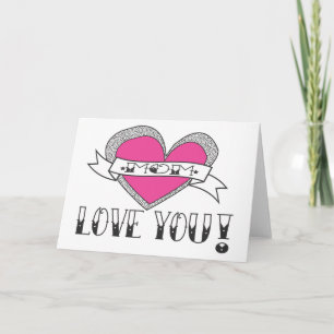 Carte Old School Tattoo Mother's Day Card