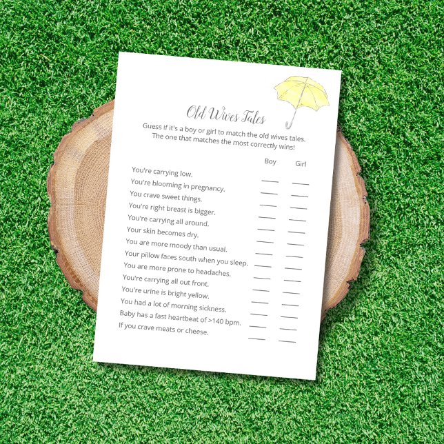 Carte Old Wives Tales Baby Sprinkt Game Card (Créateur téléchargé)