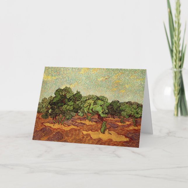 Carte Olive Grove, ciel bleu pâle par Vincent van Gogh (Devant)