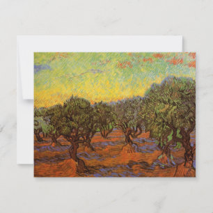 Carte Olive Grove, Ciel orange par Vincent van Gogh