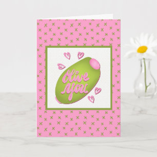 Carte Olive Me Aime Olive Toi Amour Rétro Drôle