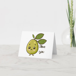 Carte "Olive You" Kawaii Olive