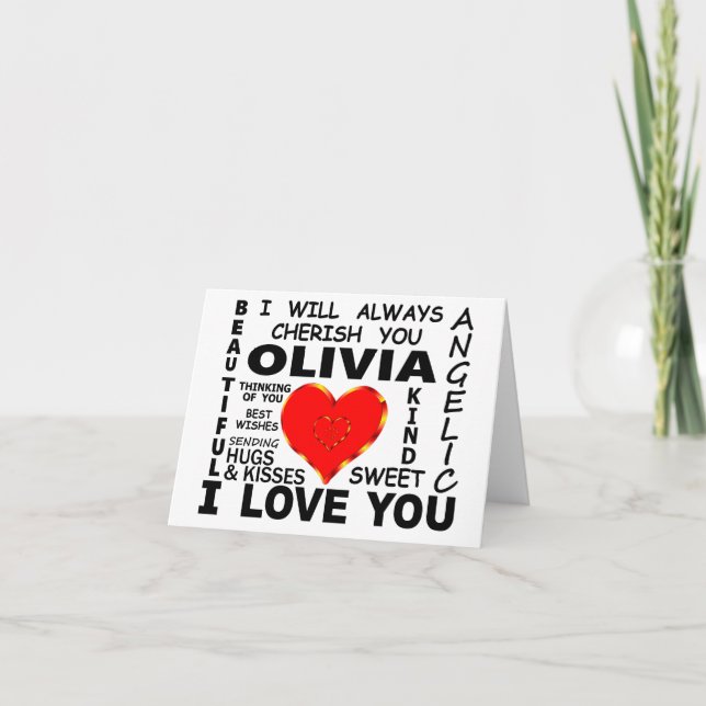 Carte Olivia Je t'aime (Devant)