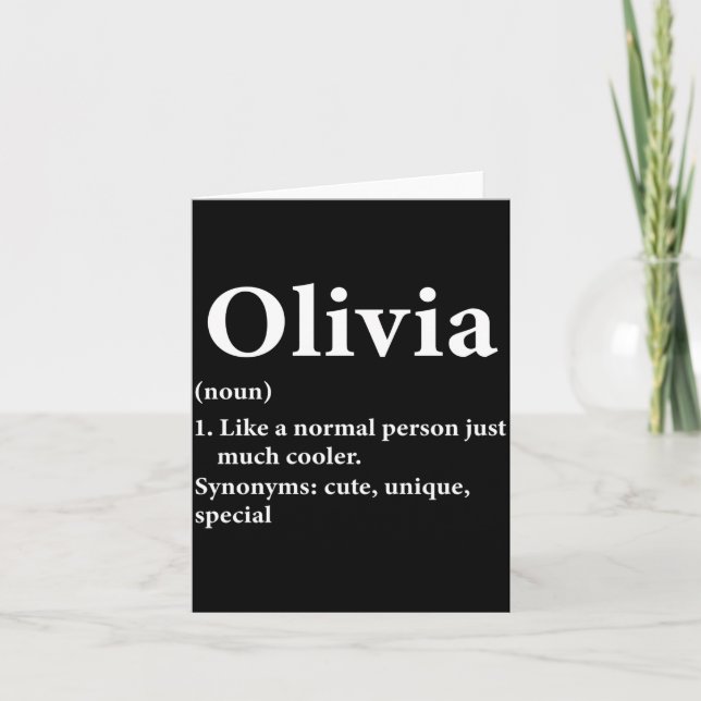 Carte Olivia Name Definition Funny D  (Devant)