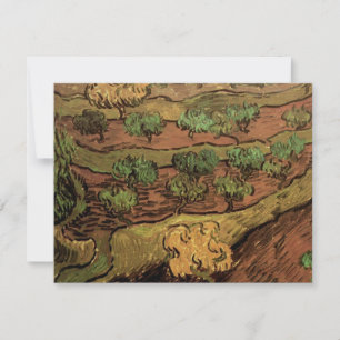 Carte Oliviers de Van Gogh contre la pente d'une colline