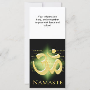 Carte Om en noir et or - Namaste
