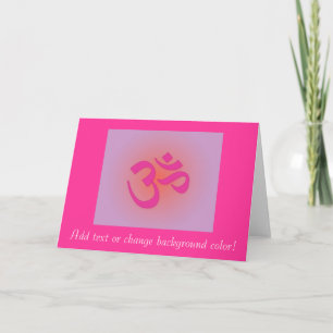 Carte Om, en rose et orange