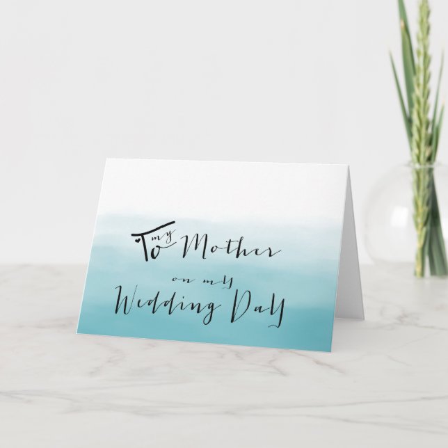 Carte Ombre Bleue - À ma mère le jour de mon mariage (Devant)