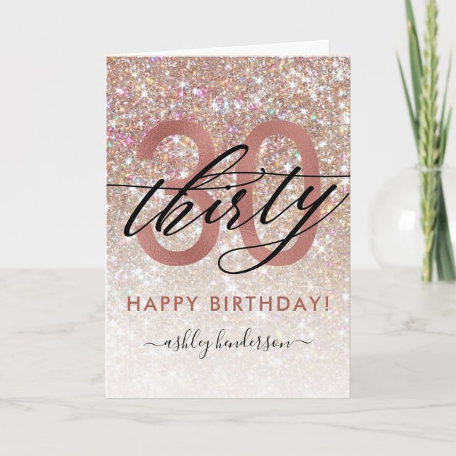 Carte Ombre de Parties scintillant chic 30e annive (Devant)