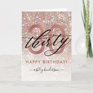 Carte Ombre de Parties scintillant chic 30e annive